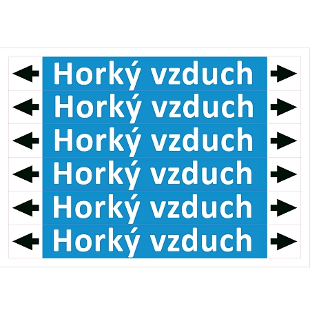 Značení potrubí ISO 20560, horký vzduch